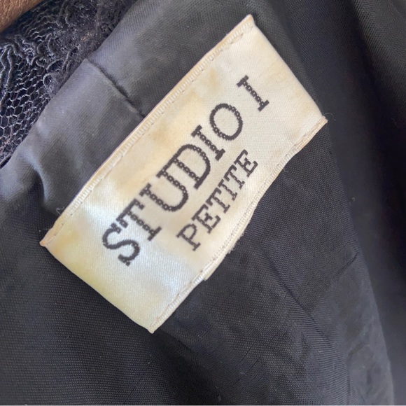 Studio One Vintage Black Beaded Lace Fully Lined Jacket and Matching Pants! - Picture 12 of 14